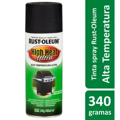 Rust-Oleum - Tinta Spray Brilhante Alta Temperatura 358ml Preto