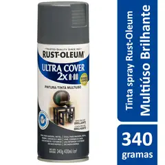 Rust-Oleum - Tinta Spray Brilhante Ultra Cover 430ml Cinza Escuro