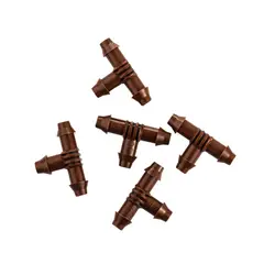Elgo - Conexão 8mm em T 5 peças, Marrom