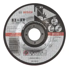Bosch - Disco Abrasivo 3-em-1 Corte/Desbaste Bosch/Polimento 115x2,5mm Centro Reto
