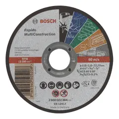 Bosch - Disco de Corte MultiConstruction 115x1,0mm Centro Reto