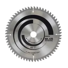 Bosch - Disco de serra Circular Multimaterial ø184, furo de 20 mm, espessura de 1,5 mm, 60 dentes