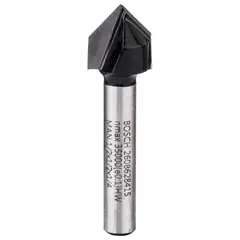 Bosch - Fresa de ranhurar Standard de ranhurar em V 1/4", D1 12,7 mm, L 12,7 mm, G 45 mm, 90°
