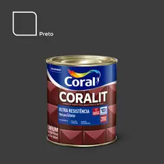 Coral - Esmalte Sintético Fosco Preto 900ml Coralit Premium para Madeiras e Metais