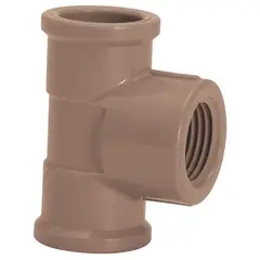 Amanco - Te Soldável Roscável Água Fria Marrom 20mmx1/2"