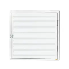 Brimak - Portinhola Veneziana Ventilada Alumínio Branco Esquerda 80x80x3cm Plus