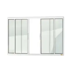 Brimak - Janela de Correr Alumínio Branco 4 Folhas Central 100x200x6,2cm Confort