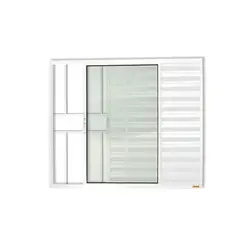 Brimak - Janela Veneziana Alumínio Branco 3 Folhas Com Grade Esquerda 100x120x8cm Confort