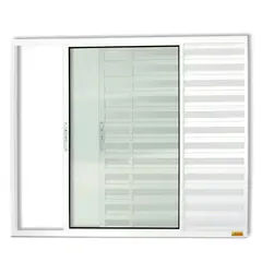 Brimak - Janela Veneziana Alumínio Branco 3 Folhas Esquerda 100x120x8cm Confort