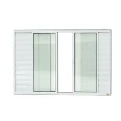 Brimak - Janela Veneziana Alumínio Branco 6 Folhas Central 100x150x8cm Confort