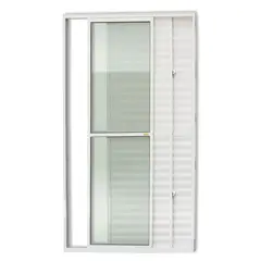 Brimak - Porta Balcão Veneziana de Correr Sem Fechadura Alumínio Branco 3 Folhas Esquerda 210x150x11,5cm Super 25