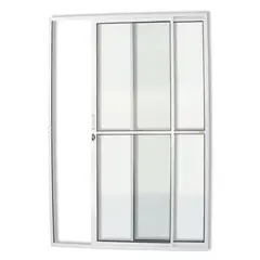 Brimak - Porta de Correr Alumínio Branco 2 Folhas Esquerda 210x150x7,8cm Super 25