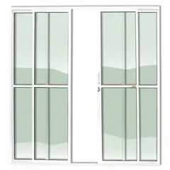 Brimak - Porta de Correr Alumínio Branco 4 Folhas Central 210x200x7,8cm Super 25