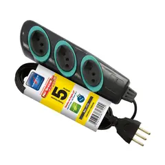 Daneva - Extensão 3 Pinos 2P+T 10A 3 Tomadas Cabo Pp Com 5M