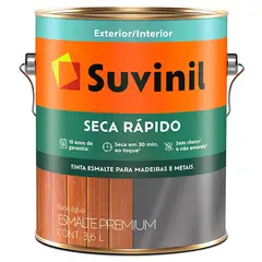Suvinil - Esmalte Sintético Vermelho 3,6L Seca Rápido Premium para Madeiras e Metais