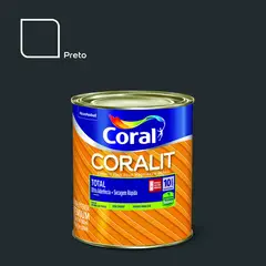 Coral - Esmalte Sintético Preto 900ml Coralit Premium para Madeiras e Metais