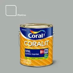 Coral - Esmalte Sintético Brilhante Platina 3,6L Coralit Premium para Madeiras e Metais