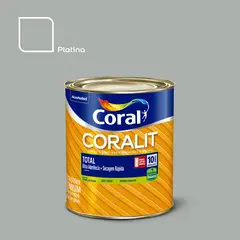 Coral - Esmalte Sintético Platina 900ml Coralit Premium para Madeiras e Metais