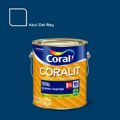 Coral - Esmalte Sintético Brilhante Azul Del Rey 3,6L Coralit Premium para Madeiras e Metais