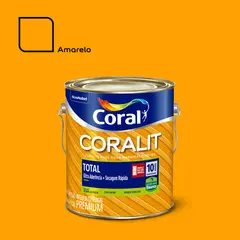 Coral - Esmalte Sintético Brilhante Amarelo 3,6L Coralit Premium para Madeiras e Metais