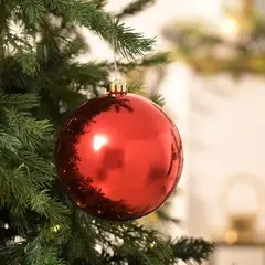 Dear Santa - Bola de Natal Vermelha com Glitter de 15 Cm com 1 Unidade