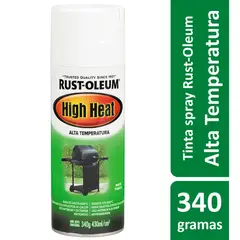 Rust-Oleum - Tinta Spray Especialidades High Heat 340G Alta Temperatura Resiste Até 650ºC Fosco Branco