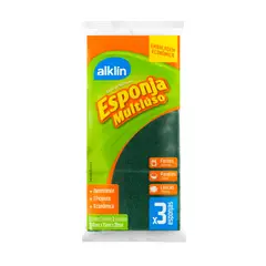 Alklin - Esponja Dupla Face com 3 Unidades Amarelo