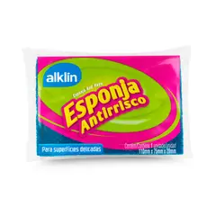 Alklin - Esponja Dupla Face Anti-Risco Tradicional Prata