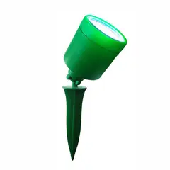 DNI - Luminária tipo Espeto para Jardim Verde Articulado com Fotocélula e19 Leds Luz Branca Bivolt