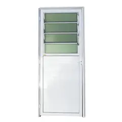 Brimak - Porta Basulante Lambri Alumínio Branco Direita 210x86x4,6cm Super 25