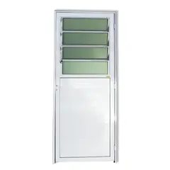 Brimak - Porta Basulante Lambri Alumínio Branco Esquerda 210x86x4,6cm Super 25