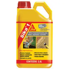 Sika - Aditivo Impermeabilizante para Reboco, Argamassa e Concreto 1 3,6L