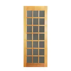 Mapaf - Folha de Porta Madeira Macica Tauari Natural 210X82X3,5cm AD Int Vd Wood Glass
