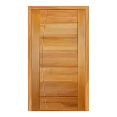 Mapaf - Porta Montada Pivotante Madeira Macica Tauari Natural Reversível 214X118X14cm BBB Frisada