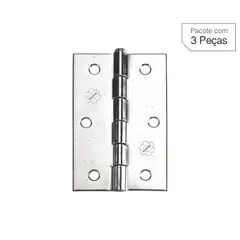 Lafonte - Dobradiça Cromado de Aço para Porta 3 " Modelo 850 3 peças