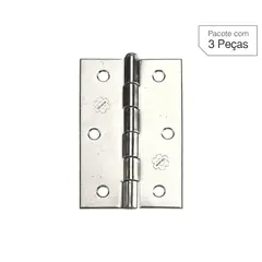 Lafonte - Dobradiça Niquelado de Aço para Porta 3 " Modelo 850 3 peças