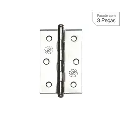 Lafonte - Dobradiça Cromado de Aço para Porta 3,5 " Modelo 880 3 peças
