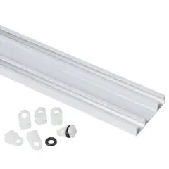 Couselo - Kit Trilho Duplo de embutir Espanha com rodízio e final 300 cm Branco