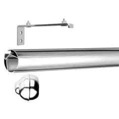 Couselo - Kit Trilho Redondo com Suporte Alongado 28mm 300 cm Cromado