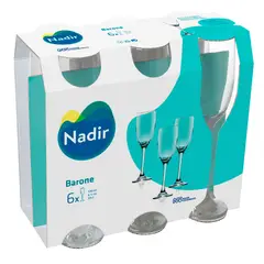 Nadir Figueiredo - Jogo Taça Barone Champanhe 6 Peças, Cristalino