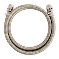 Blukit - Ligação Flexível Inox Para Gás Com 1,5M Adaptador Fxf Fêmea Fêmea 3/8