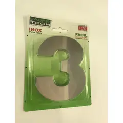 Display Show - Algarismo 3 Polido 12cm Inox