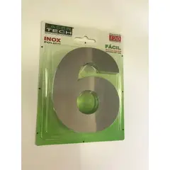 Display Show - Algarismo 6 Polido 12cm Inox
