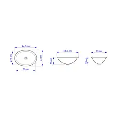 Icasa - Cuba de Sobrepor Oval IL66 Cinza Claro