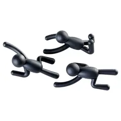 Just Home Collection - Conjunto 3 Ganhos de Parede Buddy Preto Umbra