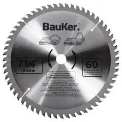 Bauker - Lâmina de Serra Circular 7,1/4' com 60 Dentes Madeira