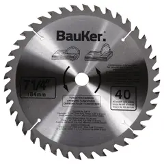 Bauker - Lâmina de Serra Circular 7,1/4' com 40 Dentes Madeira