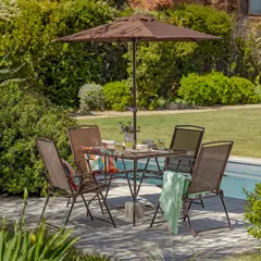 Just Home Collection - Conjunto Menorca Varanda Quadrado 6 Peças Marrom