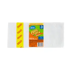 Alklin - Pano para Pia 3 Unidades em Algodão Branco