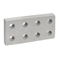 Cerâmica Martins - Plaqueta Refratária 8 Furos 11,5x23x3,2cm Branco